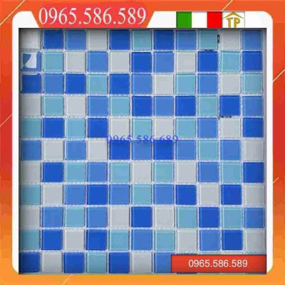 Gạch Mosaic thuỷ tinh xanh ET-078