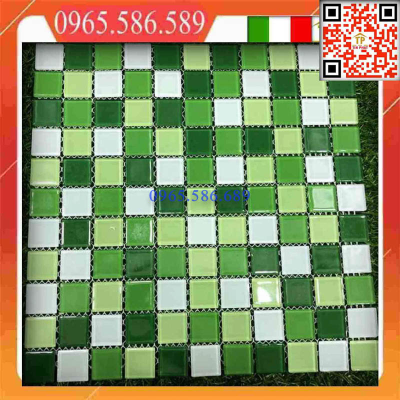 Gạch Mosaic thuỷ tinh màu xanh ET-092