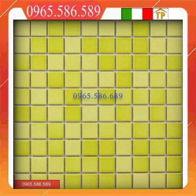 Gạch Mosaic thuỷ tinh màu vàng MST25017