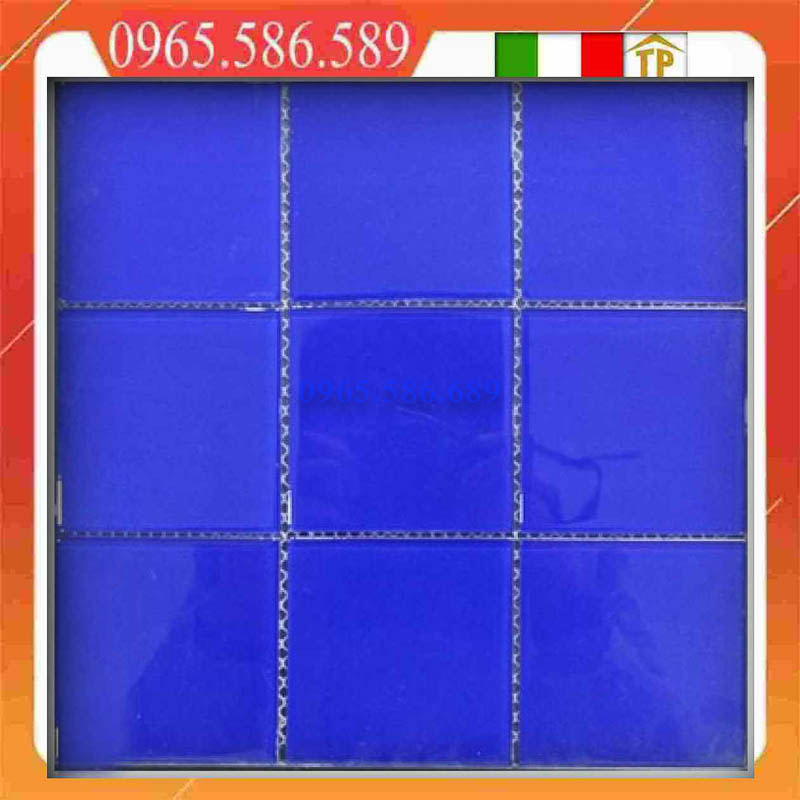 Gạch Mosaic thuỷ tinh MST48098 màu xanh