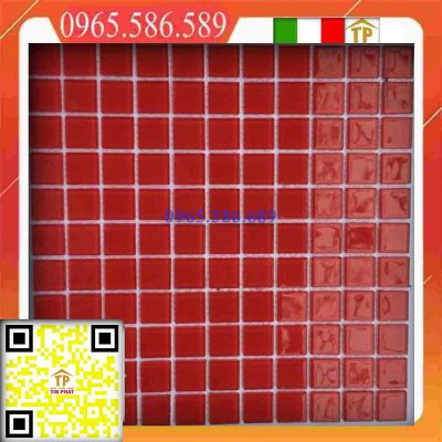 Gạch Mosaic thuỷ tinh màu đỏ G725-04