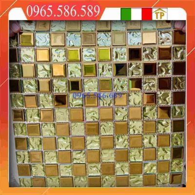 Gạch Mosaic thuỷ tinh vàng VINK40 - Ảnh 3