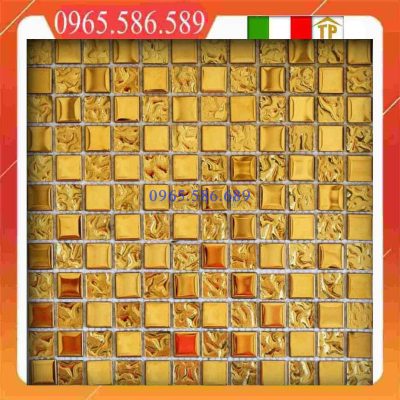 Gạch Mosaic kính màu vàng VINK14