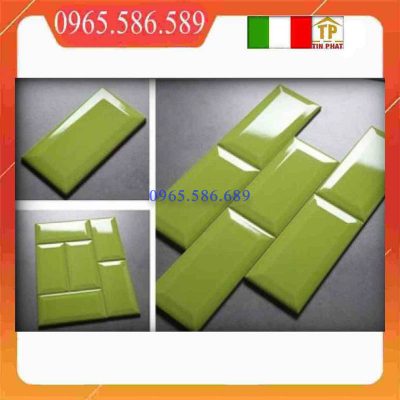 Gạch thanh mosaic vát cạnh xanh cốm VINT11