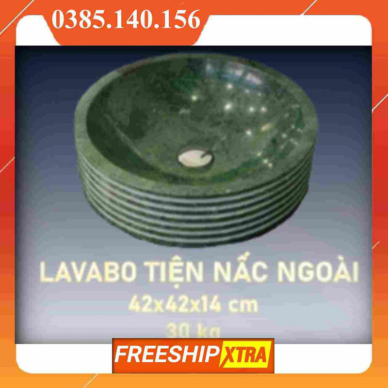 Chậu Lavabo đá Marbal tự nhiên tiện nấc ngoài