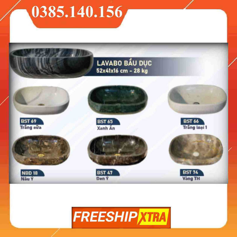 Chậu Lavabo đá Marbal tự nhiên bầu dục