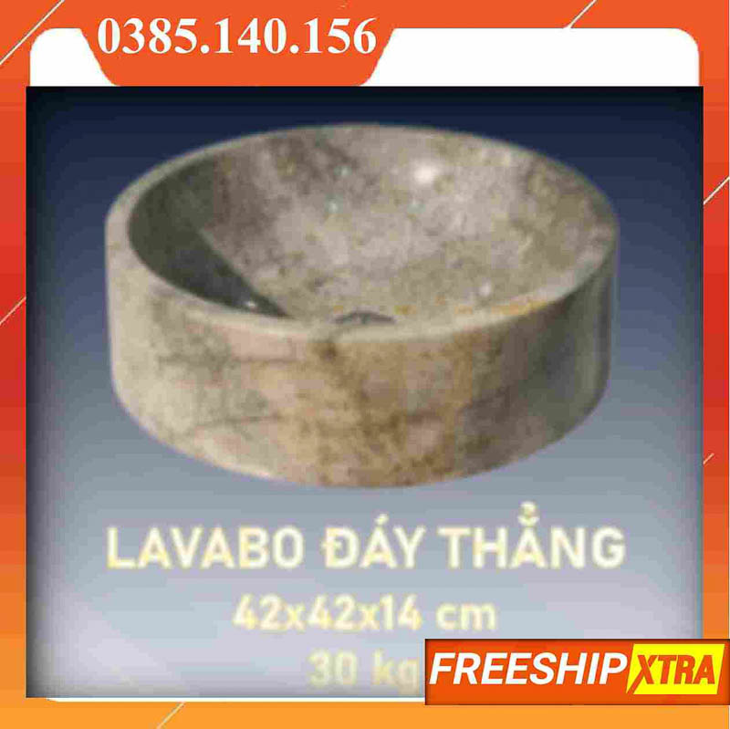 Chậu Lavabo đá Marbal tự nhiên tròn vát lòng - Ảnh 4