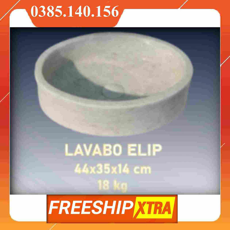 Chậu Lavabo đá Marbal tự nhiên tròn vát lòng - Ảnh 2