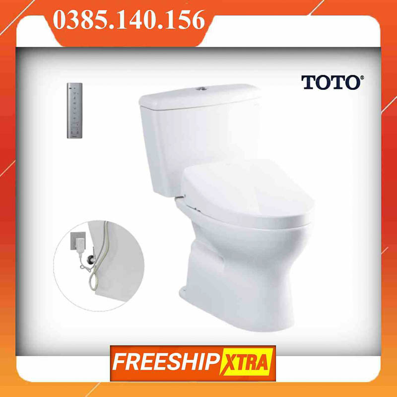 Bồn cầu Toto CS300DRW11W điện từ 2 khối