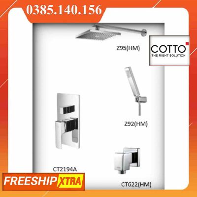 Sen tắm COTTO CT2194A-Z95-CT622-Z92 nóng lạnh âm tường