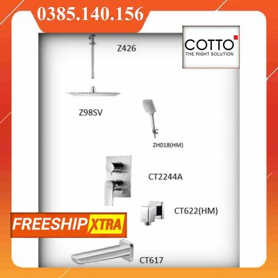 Sen tắm COTTO CT2244A-Z98SV-Z426-ZH18-CT622-CT617 âm tường
