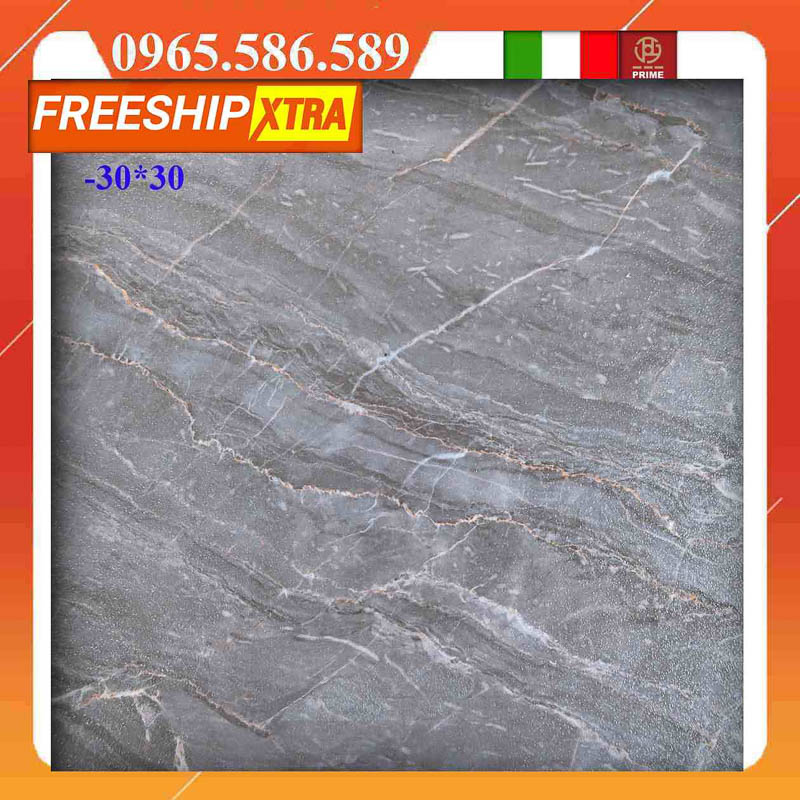 Gạch 30x30 Prime sàn nước nhám vân đá xám MS3001