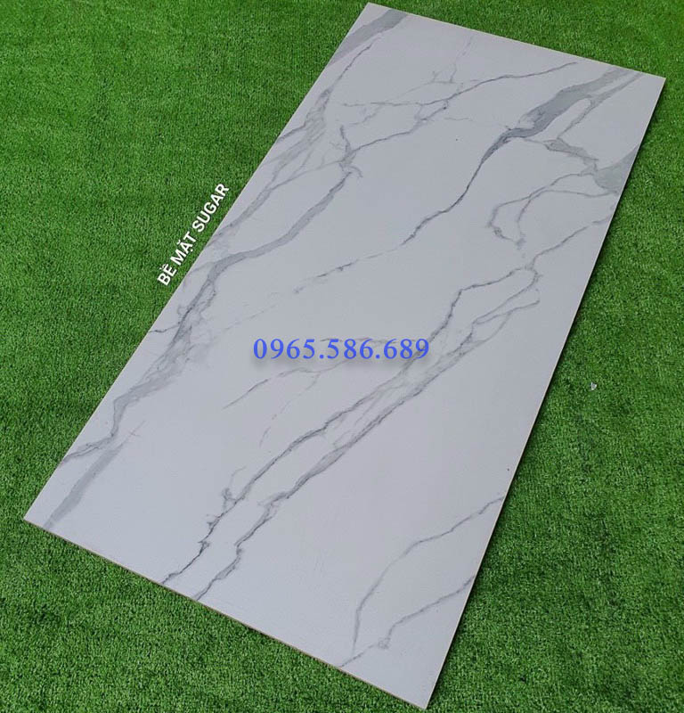 Gạch 60x120 trắng xám Calacata bề mặt mờ - Ảnh 8