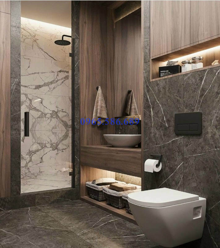 Gạch 60x120 trắng xám Calacata bề mặt mờ - Ảnh 2