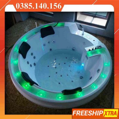 Bồn tắm tròn chân yếm massage có đèn