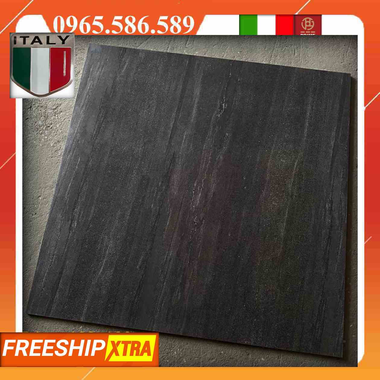 Gạch 80x80 Prime 21614 đá mờ màu xám đậm - Ảnh 2