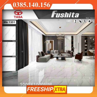 Gạch 1mx1m Fushita 1351 màu trắng vân xám