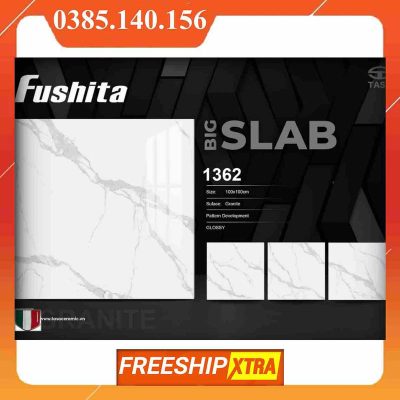 Gạch 1mx1m Fushita 1362 màu trắng vân xám calacata