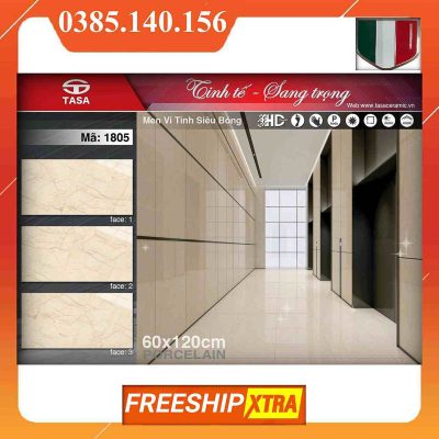 Gạch 60x120 Fushita-1805 màu vàng kem