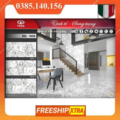 Gạch 60x120 Fushita-1808 marbal trắng xám