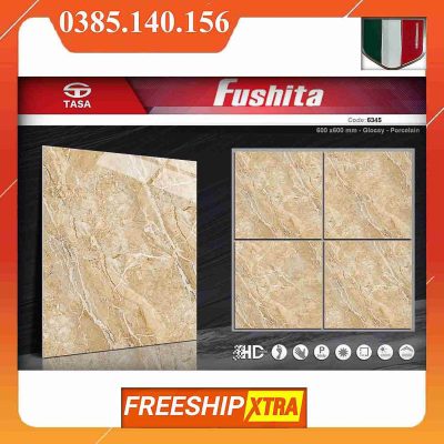 Gạch 60x60 Fushita 6345 đá bóng kính màu vàng