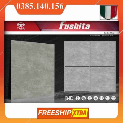 Gạch 60x60 Fushita 6572 đá mờ xám xi măng bê tông