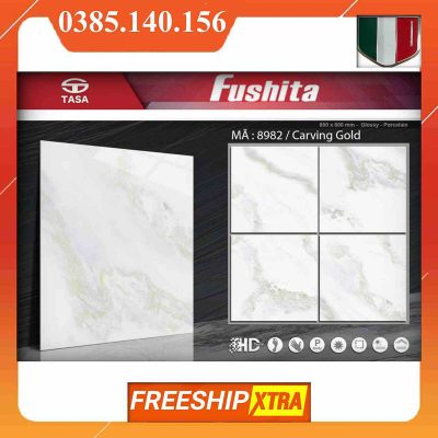 Gạch 80x80 Fushita 8982 trắng xám calacata