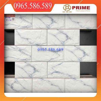 Gạch ốp trang trí 10x20 Prime 9208 màu trắng vân xám calacata