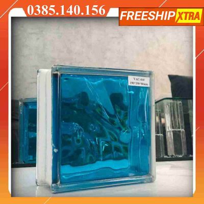 Gạch kính lấy sáng màu xanh nước biển Blue