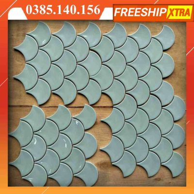 Gạch mosaic hình vảy cá màu xám VINVC015