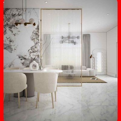 Gạch Italy 100x100 LACASA-LT10015 trắng vân xám khói bóng
