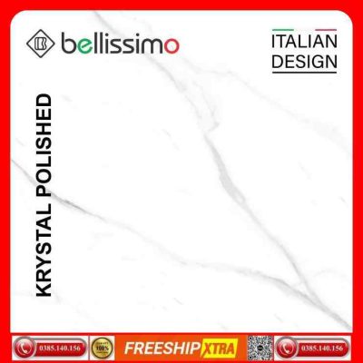 Gạch Italy 120x120 BELLISSIMO BL12005 màu trắng vân xám khói bóng