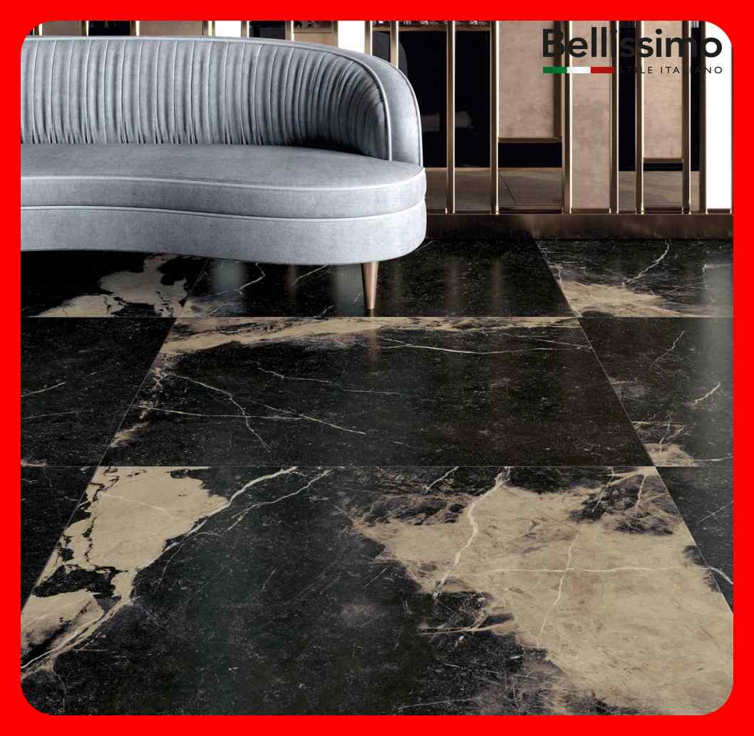 Gạch Italy 120x120 CENTURY CONTACT VOGUE màu đen vân xám mờ mịn - Ảnh 2