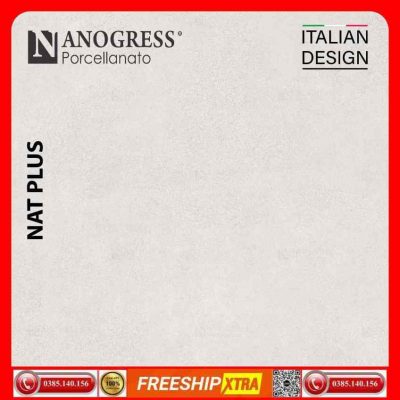 Gạch Italy 120x120 NANOGRESS NAT12008 xám kem mịn