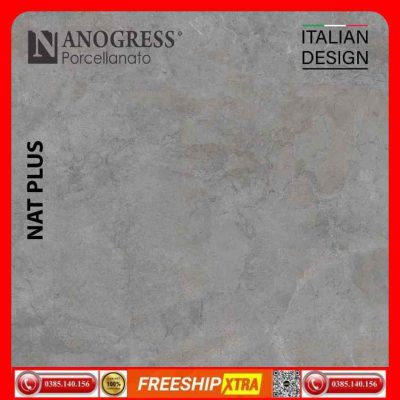Gạch Italy 120x120 NANOGRESS NAT12009 xám xi măng mờ mịn