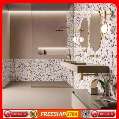 Gạch Italy 120x280 IMPRONTA CHARM PINK LAP vân Terrazzo màu hồng