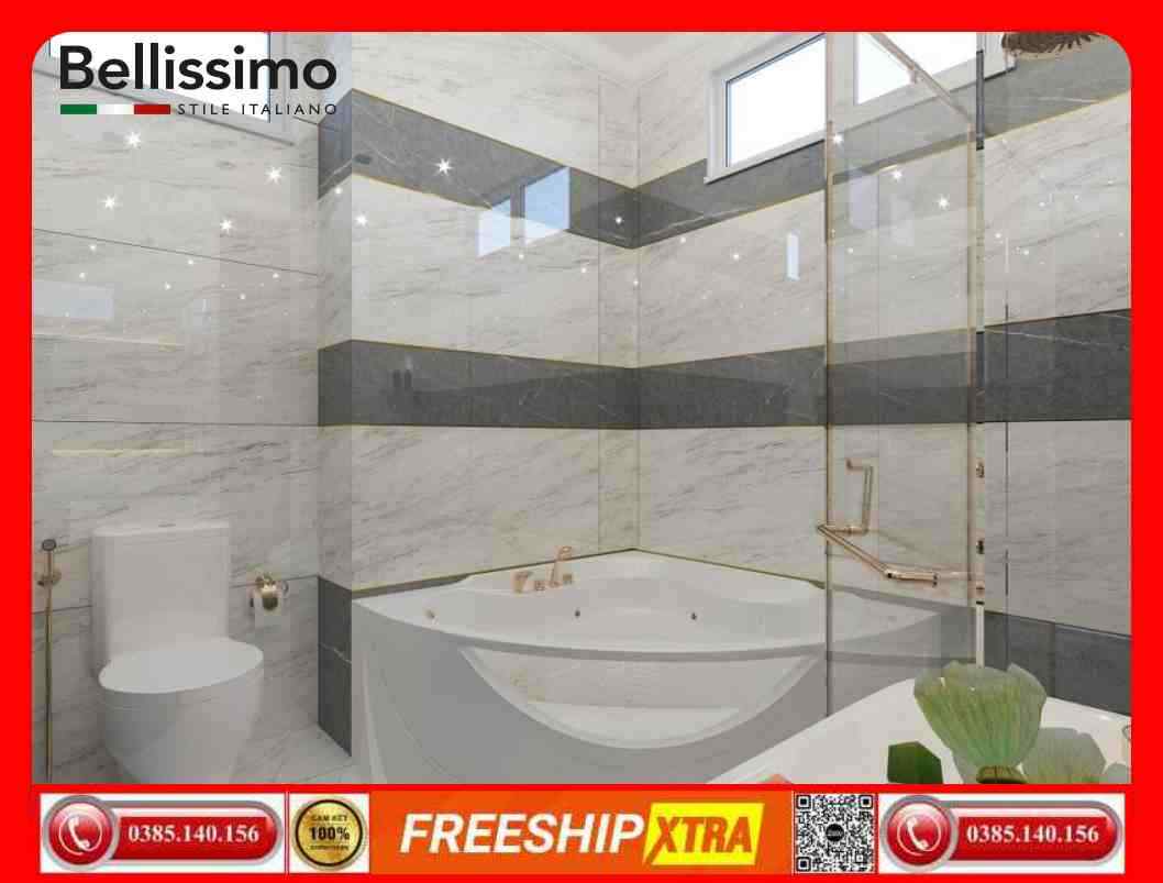 Gạch Italy 60x120 BELLISSIMO C121J95P trắng xám mịn