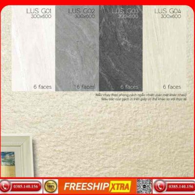 Alternative view of Gạch 30x60 Eurotile Lưu Sa LUS-G01 màu xám nhạt