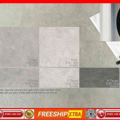 Gạch 30x60 Eurotile Thiên Di THD-G02 màu xám mờ mịn