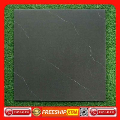 Gạch 60x60 Eurotile Feliz 66610 đá mờ đen vân xám khói